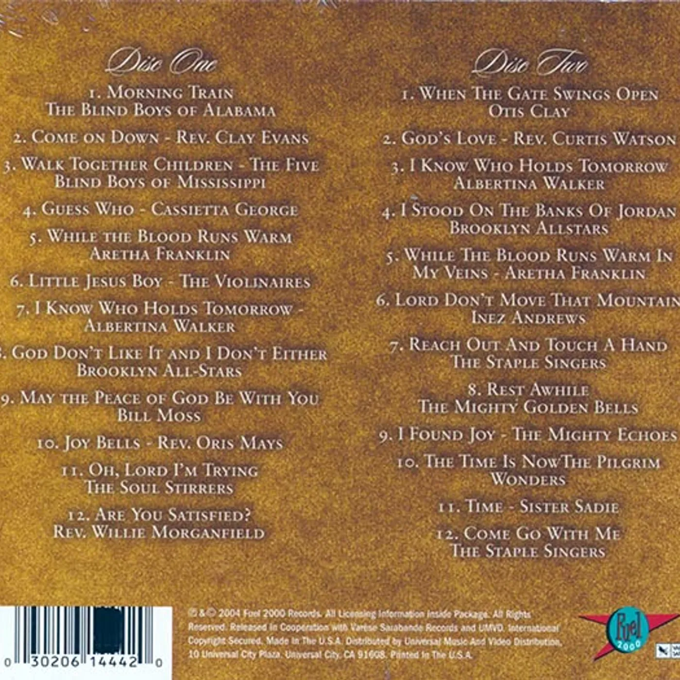 Otis Clay, The Staple Singers, The Soul Stirrers, Bill Moss, The Blind Boys Of Alabama, Etc.  CD -  Faith Hope & Glory Gospel Hits (24 tracks) (2xCD)