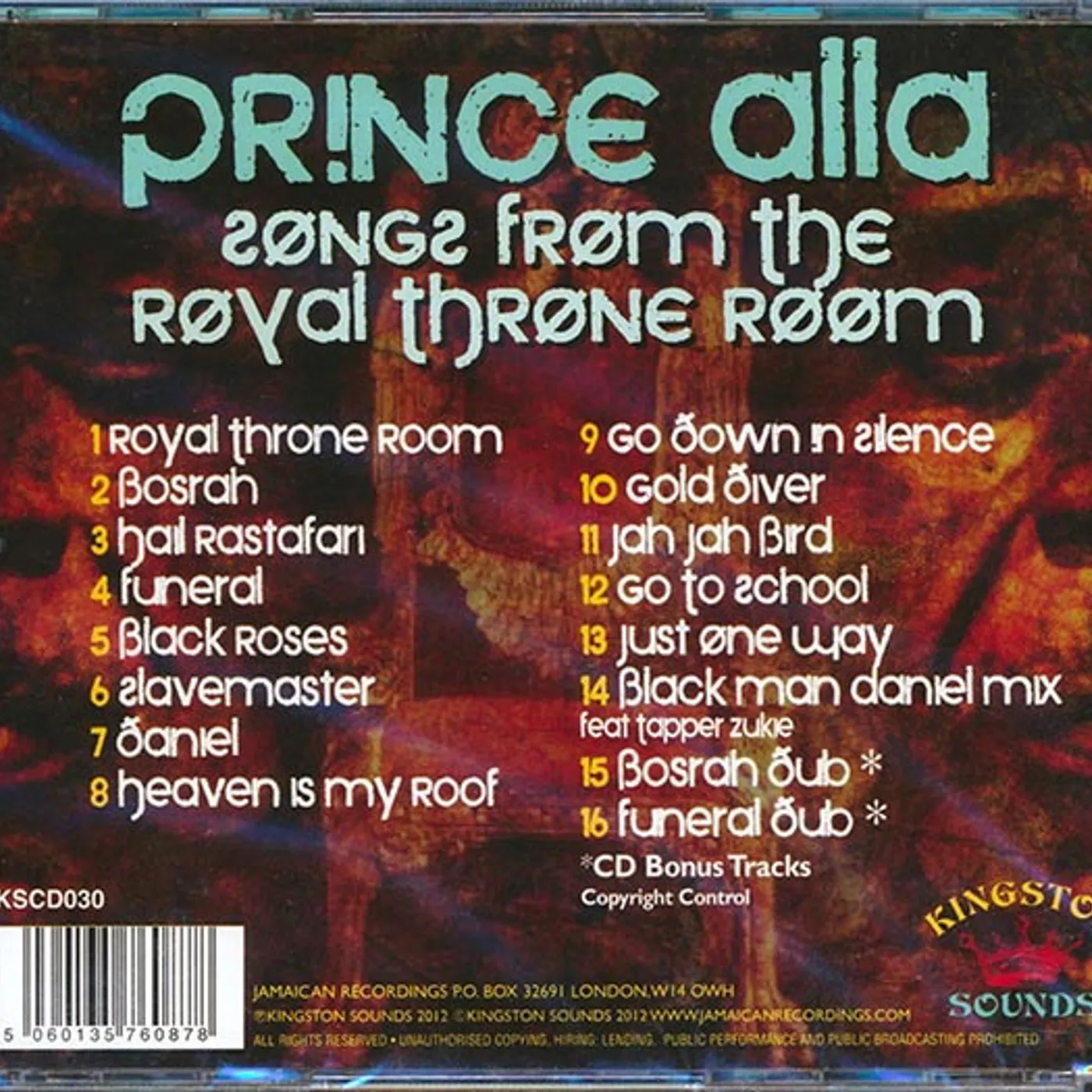 Prince Alla  CD -  Songs From The Royal Throne Room