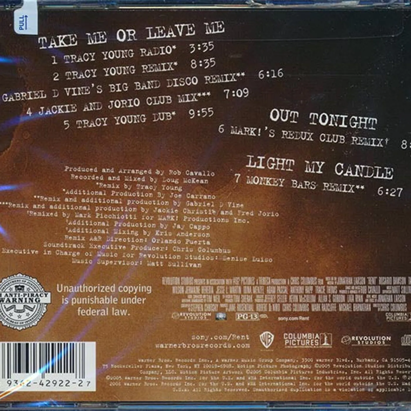 Rent  CD -  Take Me Or Leave Me: Remixes