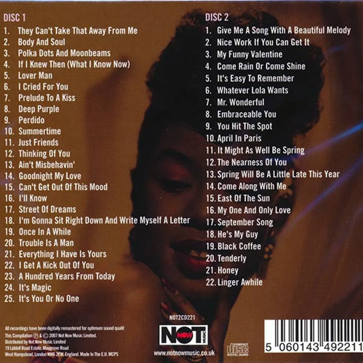 Sarah Vaughan  CD -  The Great American Songbook (47 tracks) (2xCD)