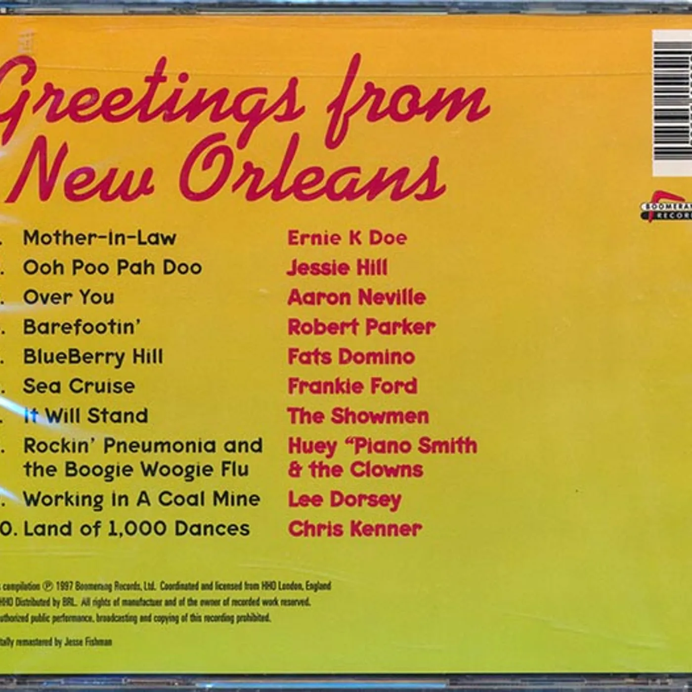 Aaron Neville, Lee Dorsey, Fats Domino, Robert Parker, Etc.  CD -  Greetings From New Orleans