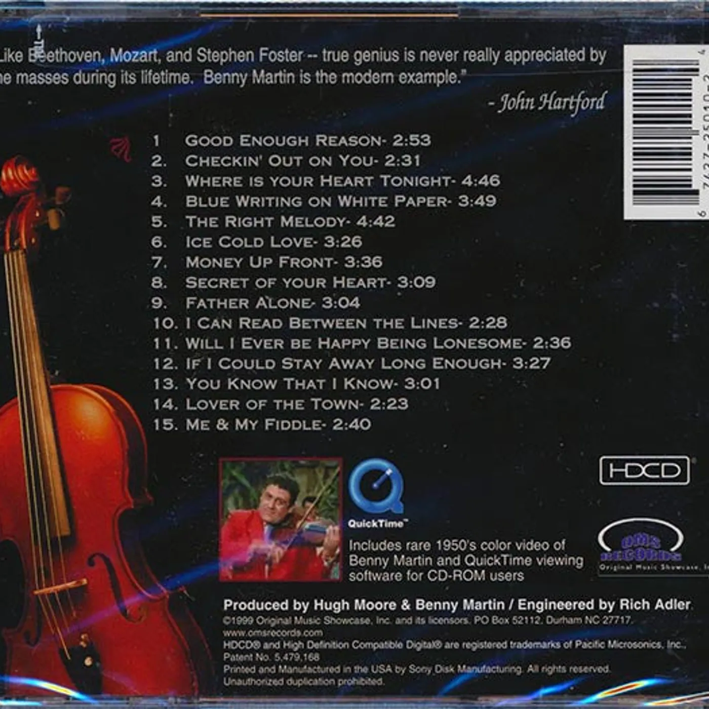 Benny Martin  CD -  The Big Tiger Roars Again Part 1