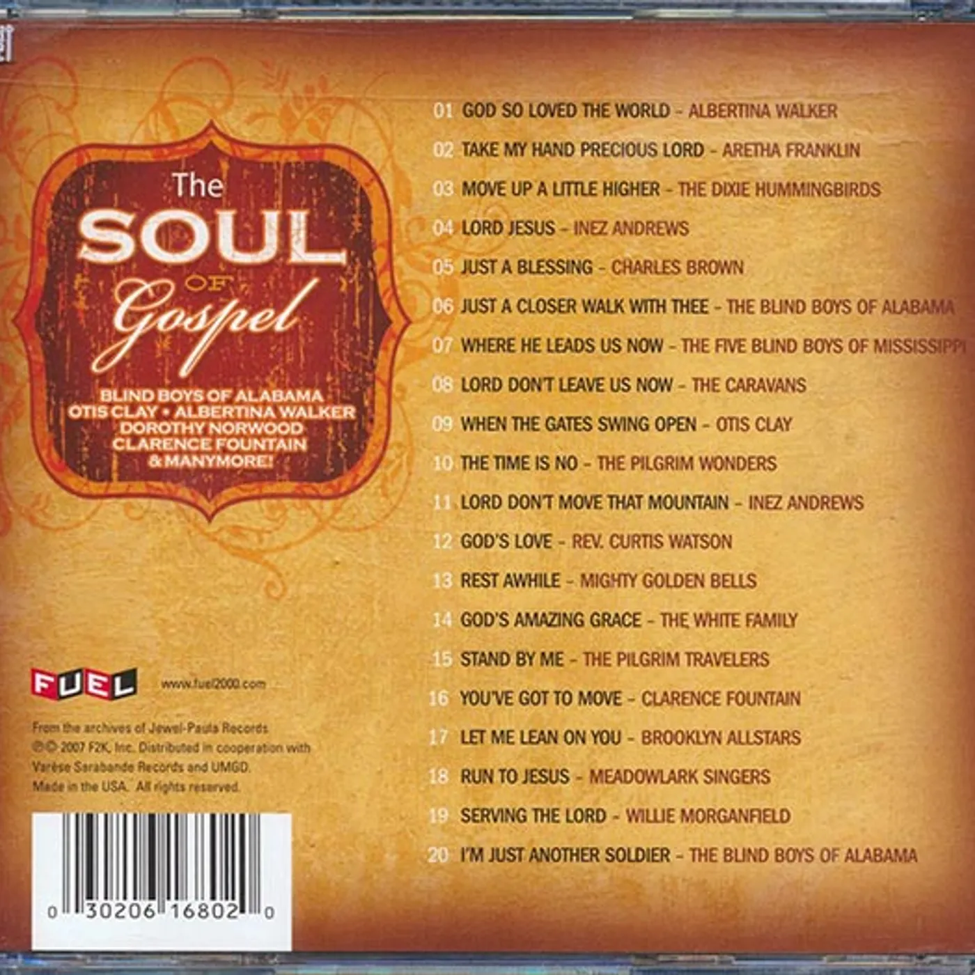 Otis Clay, Aretha Franklin, Meadowlark Singers, Charles Brown, Etc.  CD -  The Soul Of Gospel