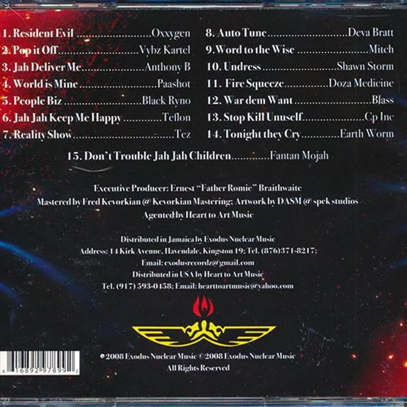 Vybz Kartel, Anthony B, Earth Worm, Etc.  CD -  Rezidents Evil