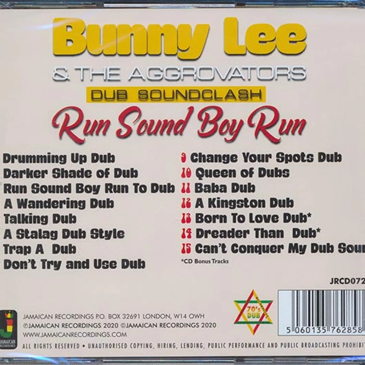 Bunny Lee & The Aggrovators  CD -  Run Boy Run: Dub Soundclash