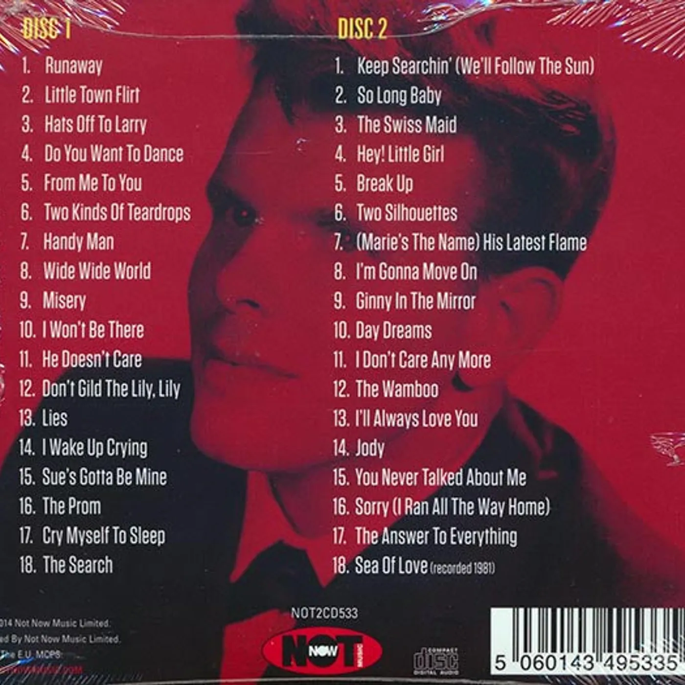 Del Shannon  CD -  The Runaway Hits Of Del Shannon (36 tracks) (2xCD)
