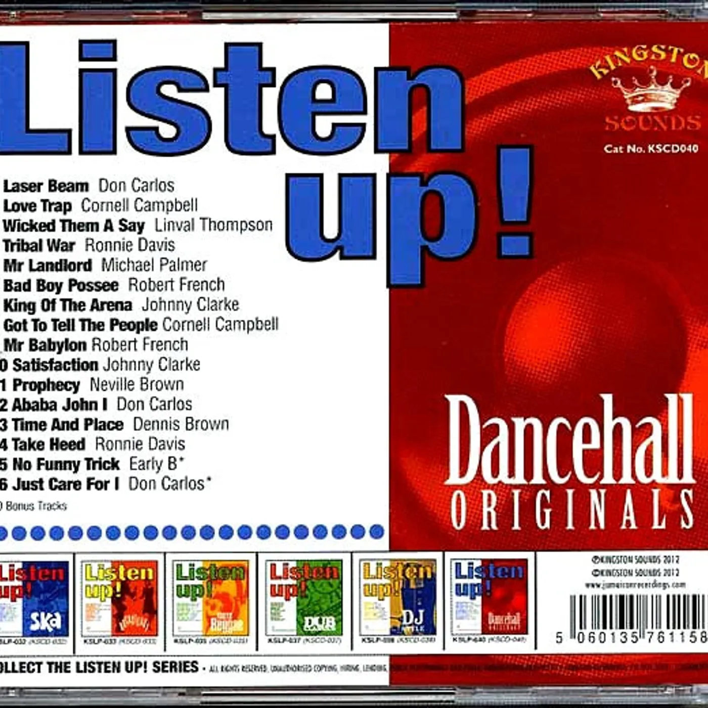 Don Carlos, Johnny Clarke, Linval Thompson, Cornell Campbell, Etc.  CD -  Listen Up: Dancehall
