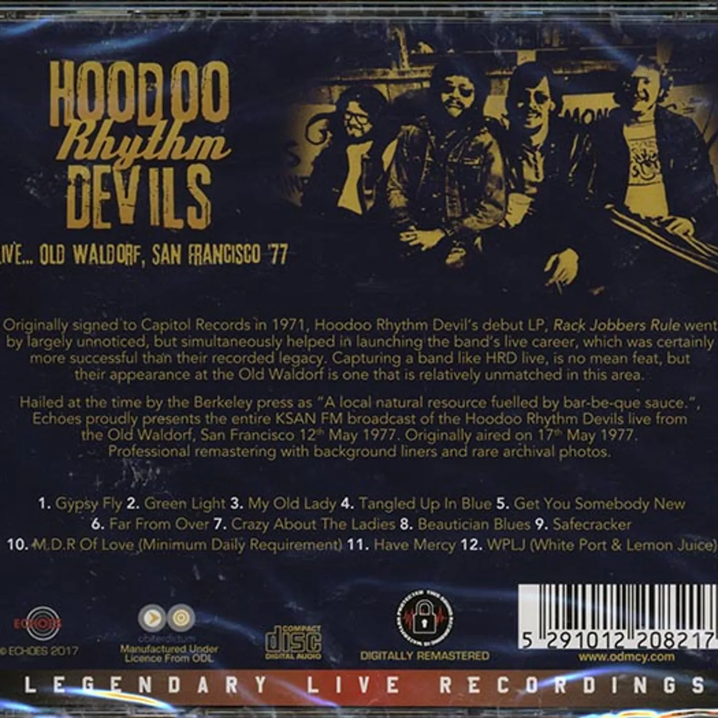 Hoodoo Rhythm Devils  CD -  Live Old Waldorf, San Francisco '77 (remastered)