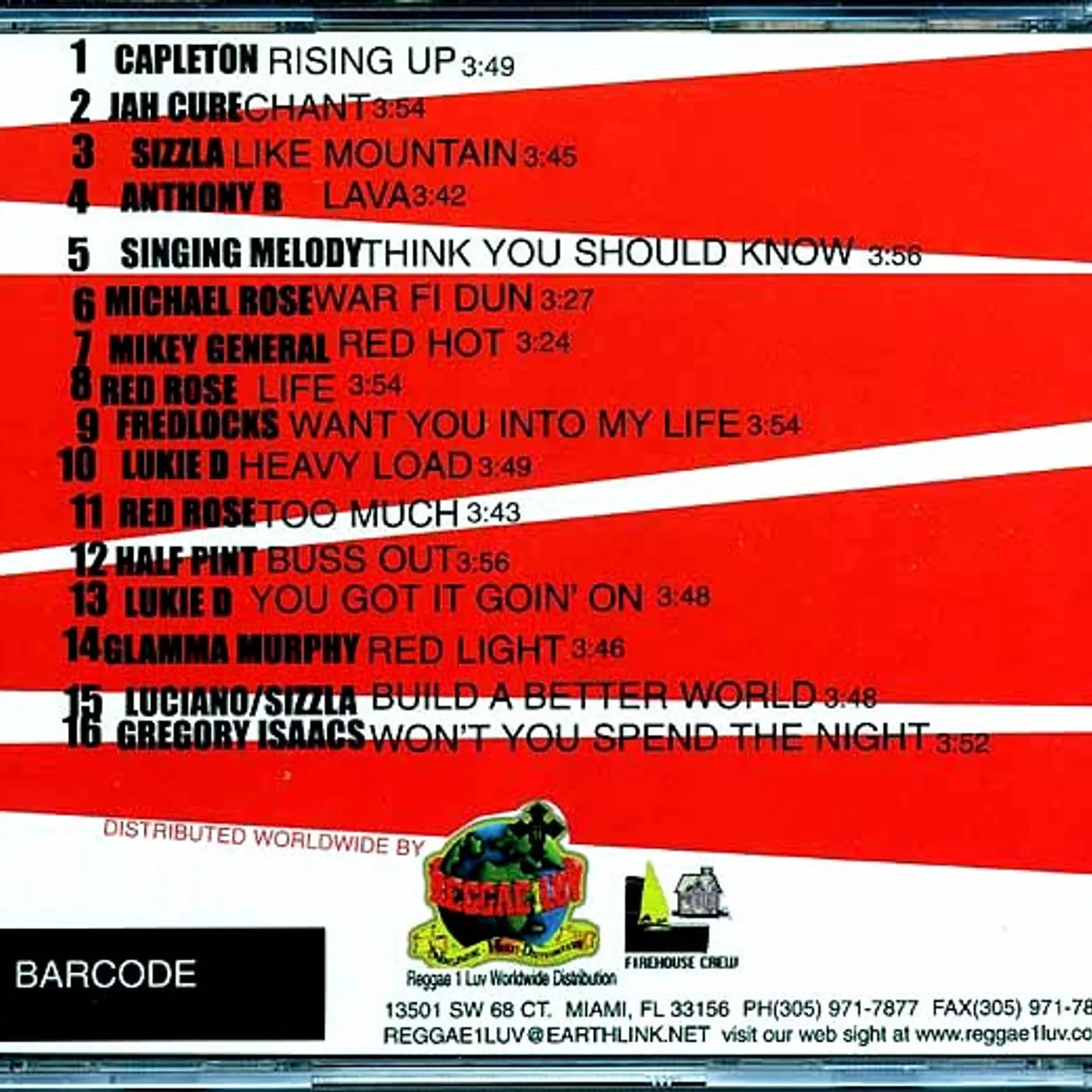 Jah Cure, Capleton, Michael Rose, Etc.  CD -  Firehouse Crew Platinum Series Volume 1
