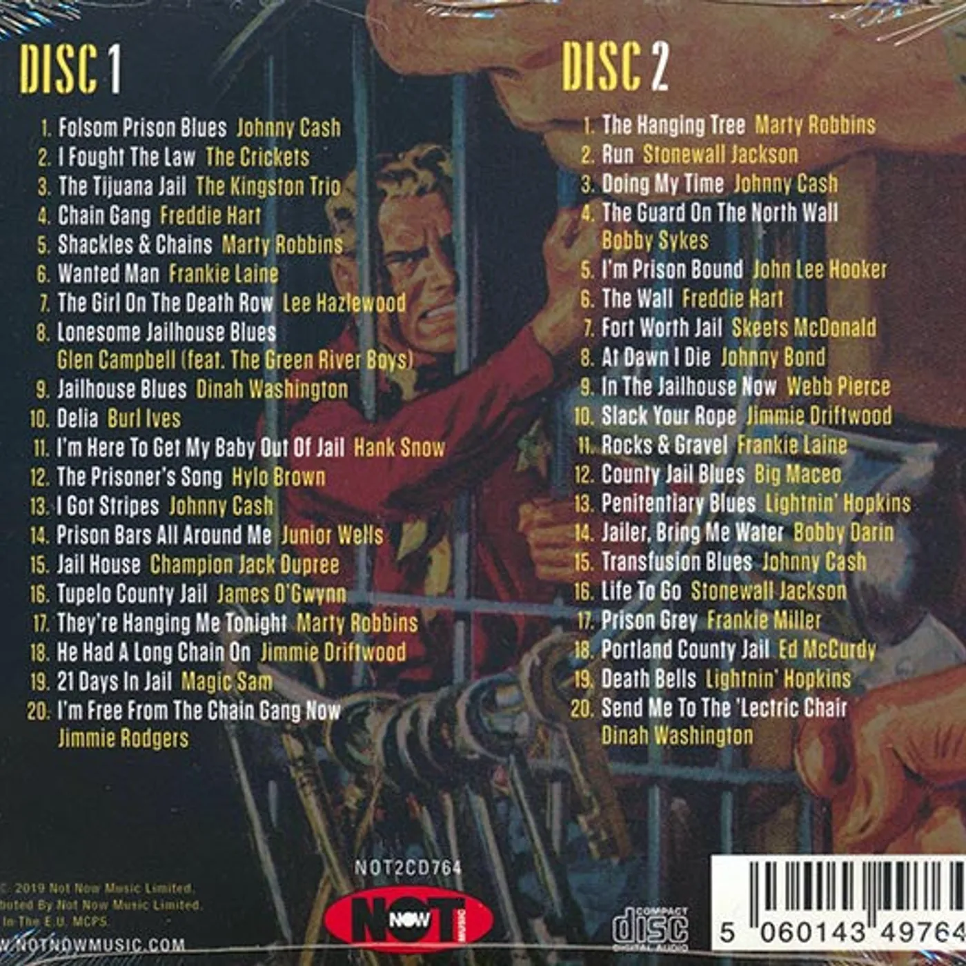 Johnny Cash, Lee Hazlewood, Marty Robbins, Etc.  CD -  Behind Bars: 40 Tales Of Prisons, Jailbreaks & Death (40 tracks) (2xCD) (deluxe 3 fold digipak)