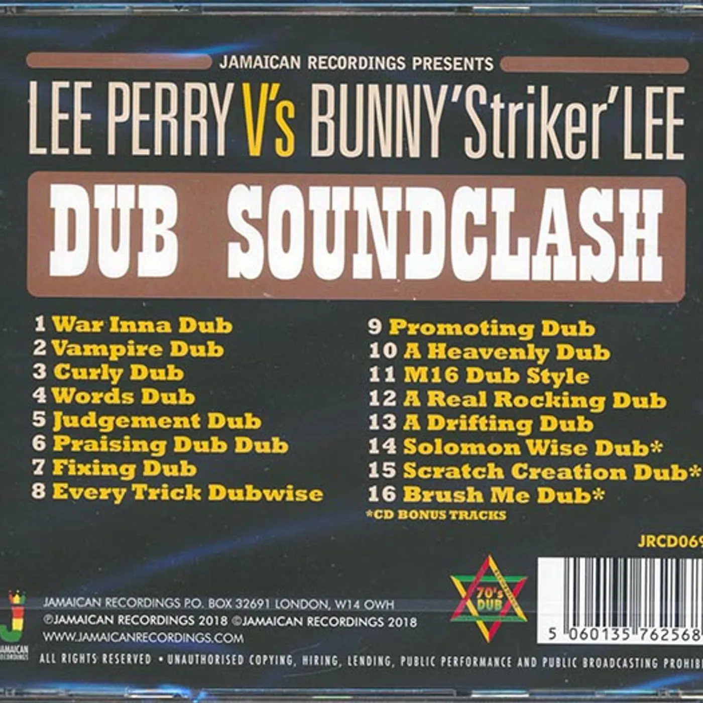 Lee Perry, Bunny Lee  CD -  Lee Perry Vs Bunny Striker Lee: Dub Soundclash