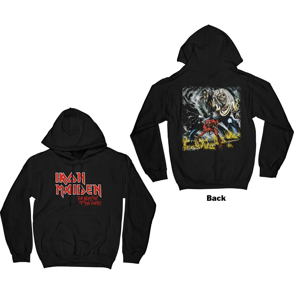 Hoodie - Number Of The Beast Vintage Logo Faded Edge Album