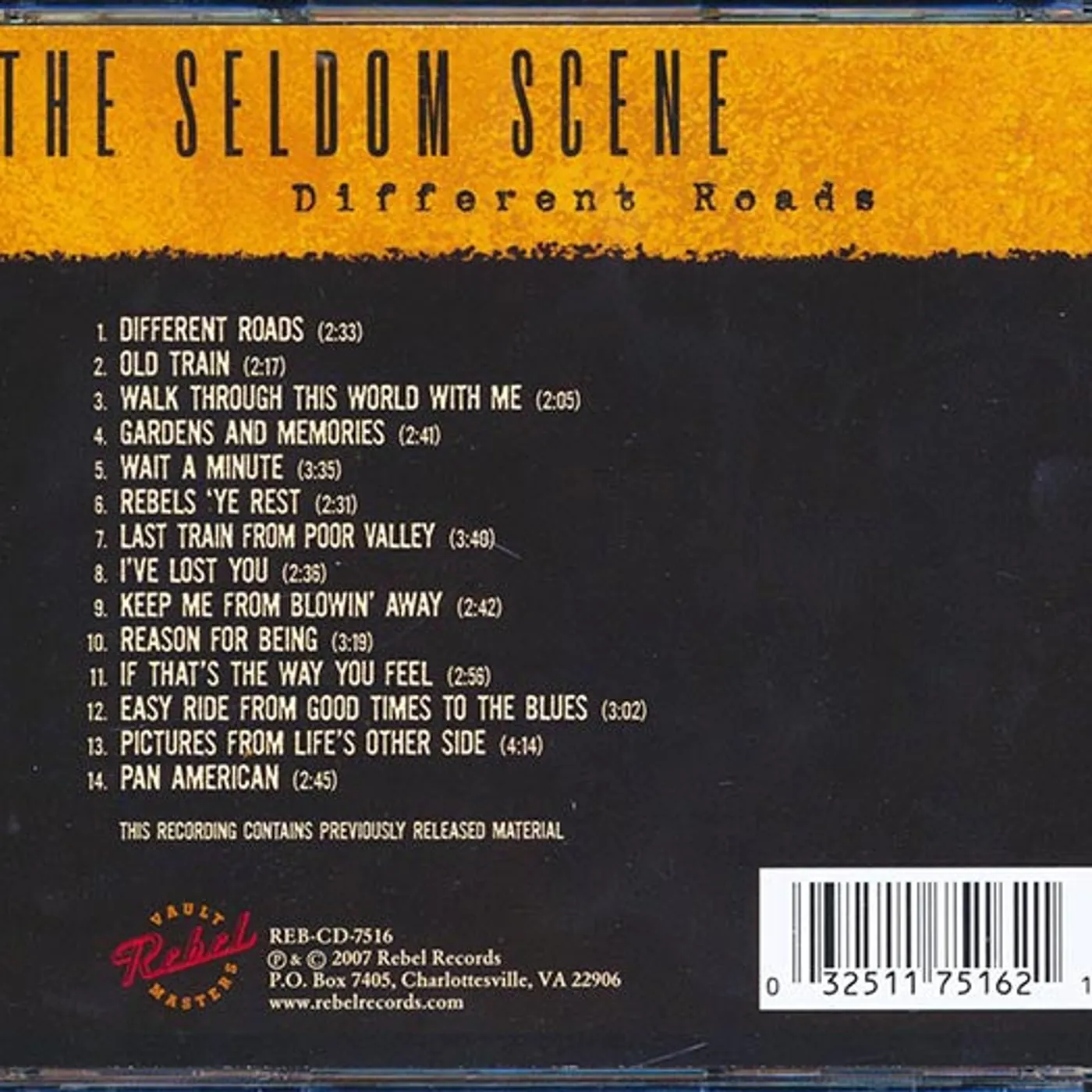 The Seldom Scene  CD -  Different Roads