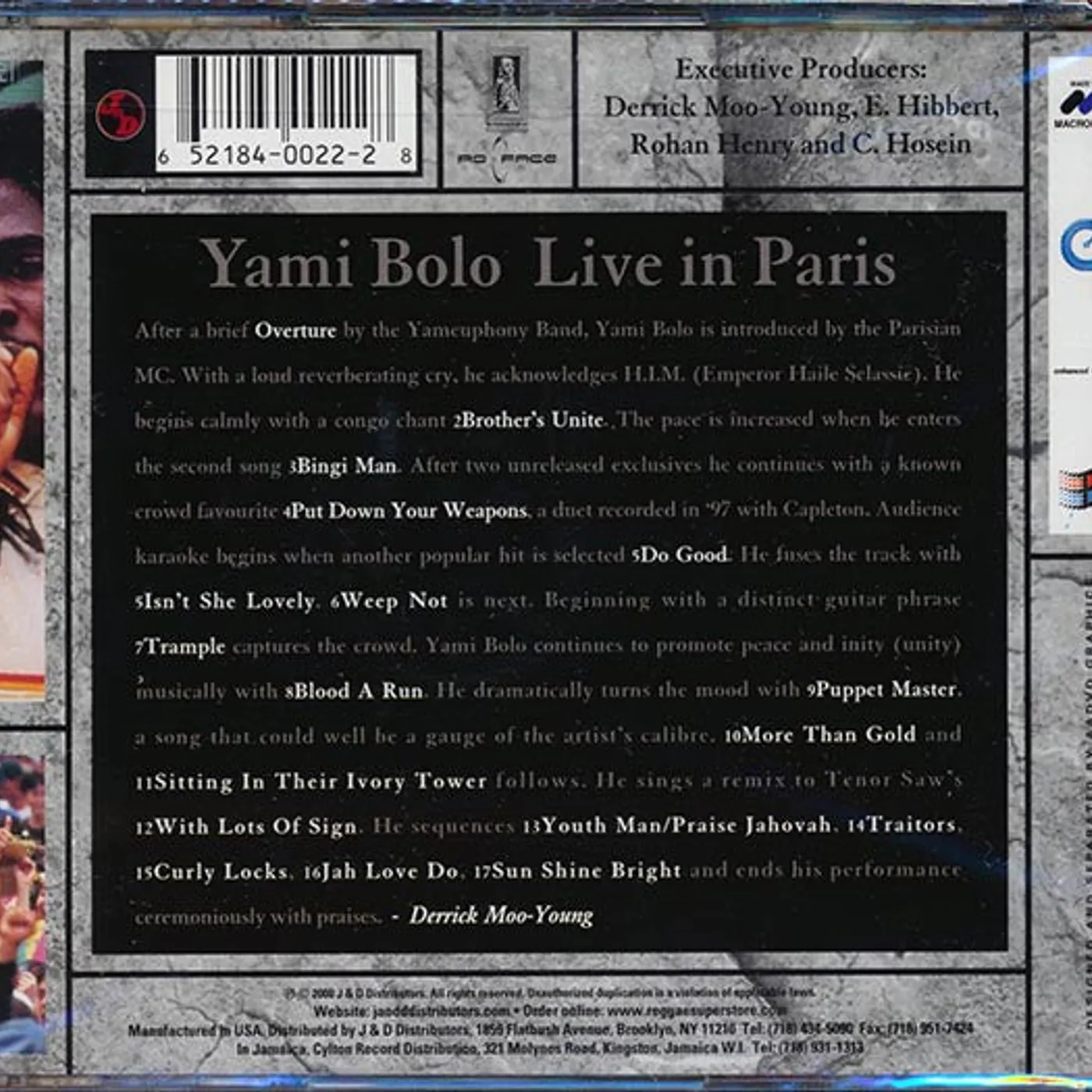 Yami Bolo  CD -  Live In Paris
