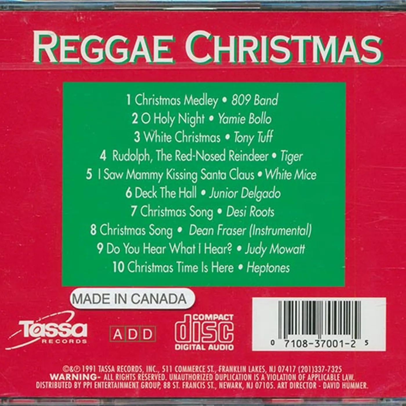 Yami Bolo, White Mice, Tiger, Tony Tuff, Etc.  CD -  Reggae Christmas (marked/ltd stock)