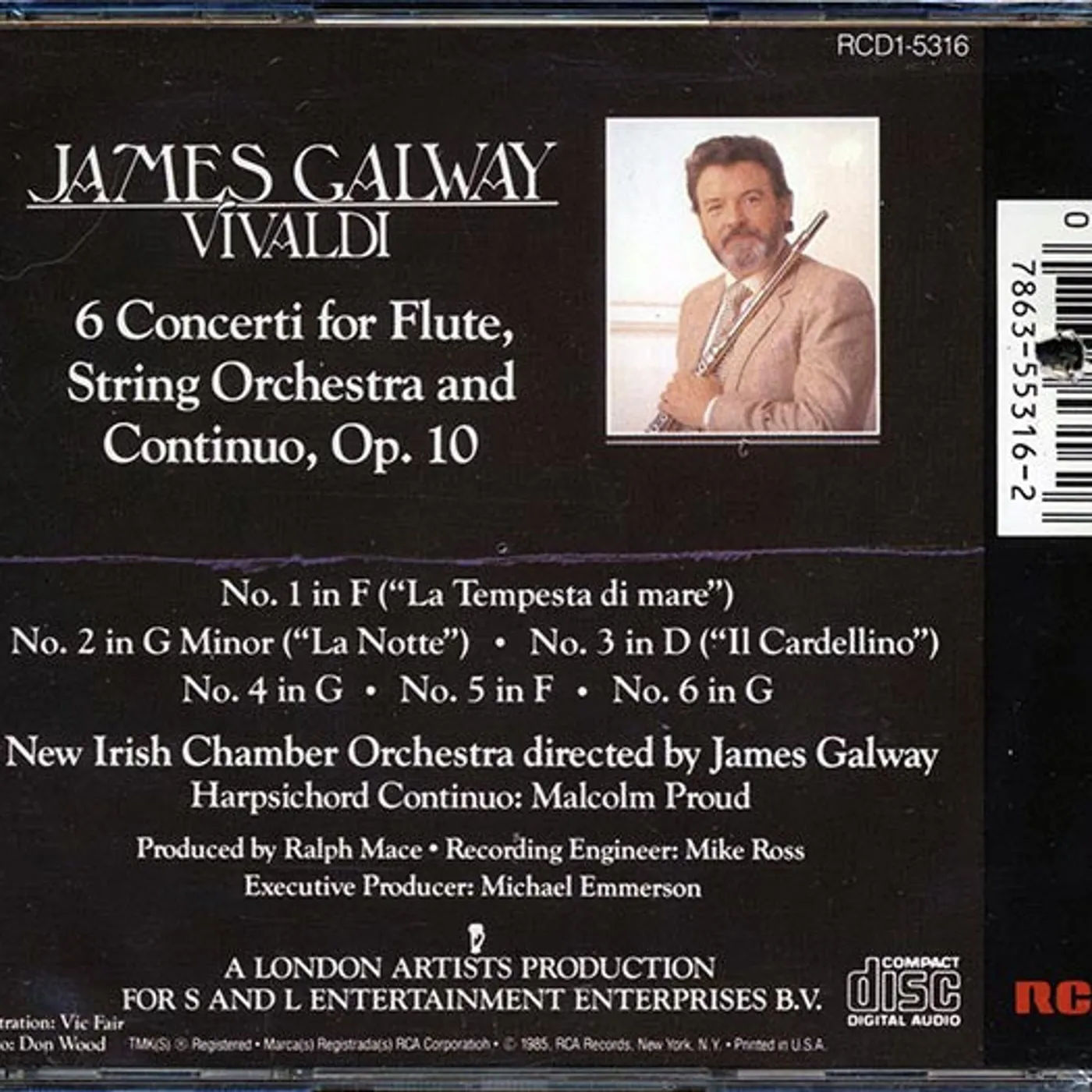 James Galway, Vivaldi  CD -  6 Concerti, Op. 10 (marked/ltd stock)