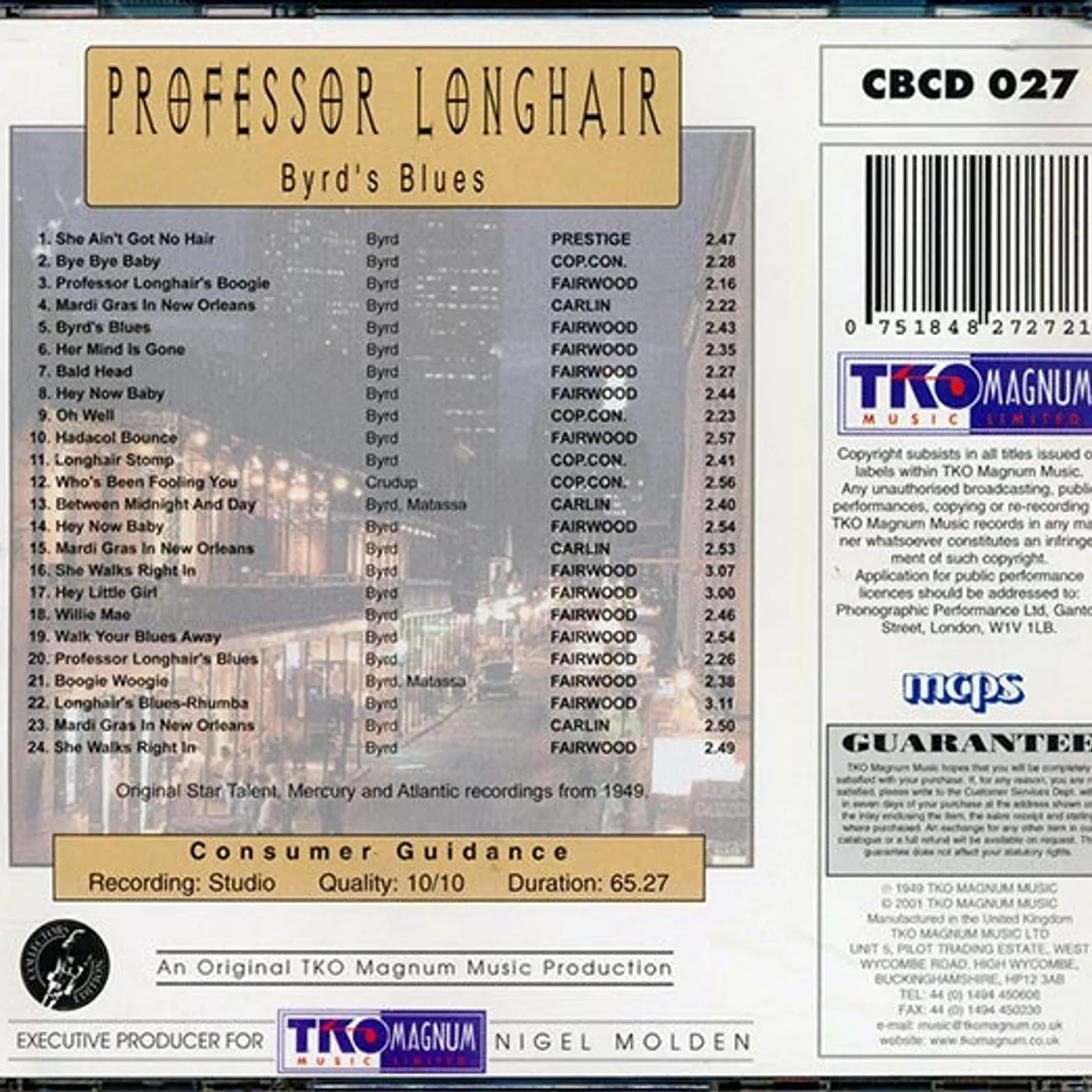 Professor Longhair  CD -  Byrd's Blues