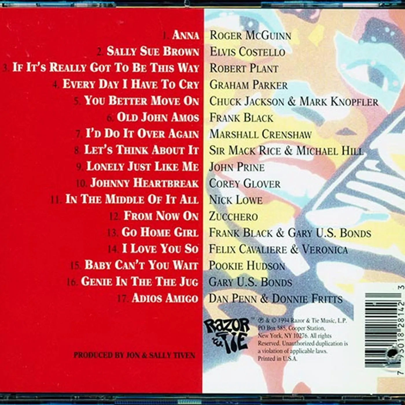 Robert Plant, Elvis Costello, Graham Parker, John Prine, Etc.  CD -  Adios Amigo: A Tribute To Arthur Alexander (marked/ltd stock)