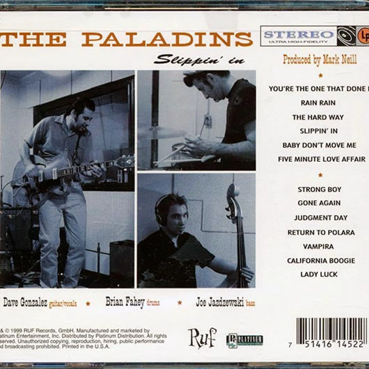 The Paladins  CD -  Slippin' In