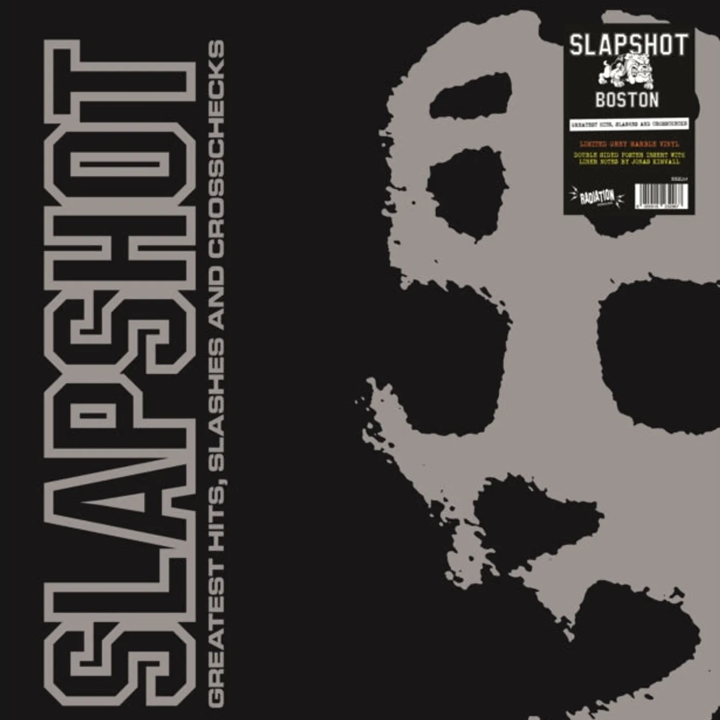 Slapshot LP Vinyl Record - Greatest Hits. Slashes And Crosschecks (Grey Marble Vinyl)