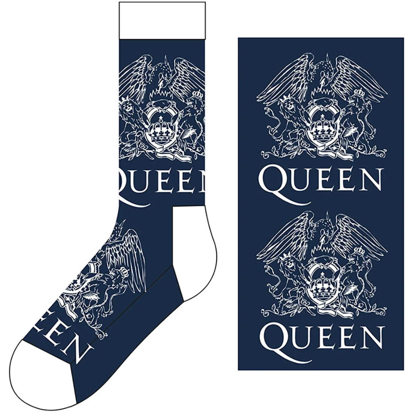 Queen Navy Socks - White Crests