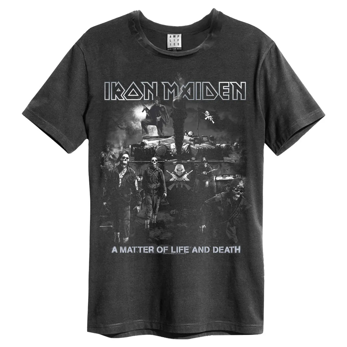 Iron Maiden T Shirt - Life Or Death Amplified Vintage