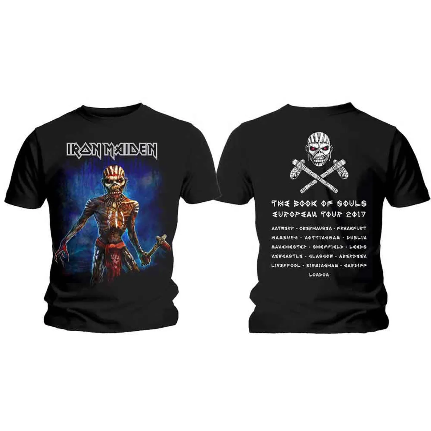 Iron Maiden T Shirt - Axe Eddie BOS Euro Tour