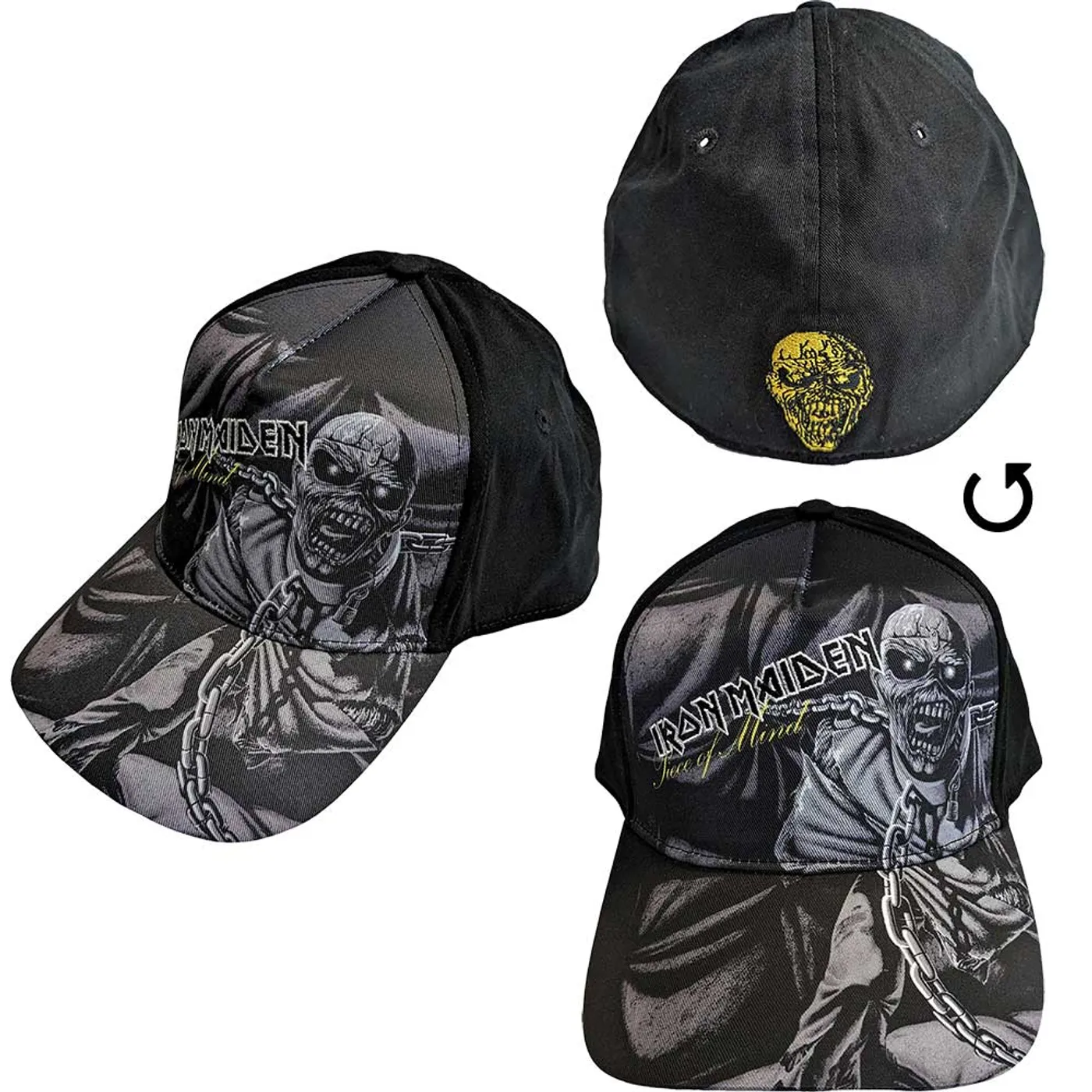 Iron Maiden  Baseball Caps - Piece Of Mind Greyscale