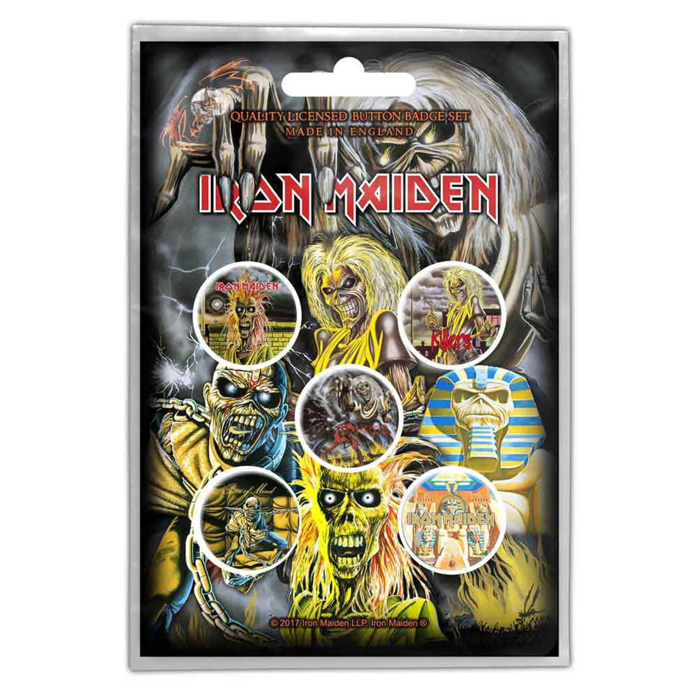 Iron Maiden  Plastic Pin Badge - Early Albums