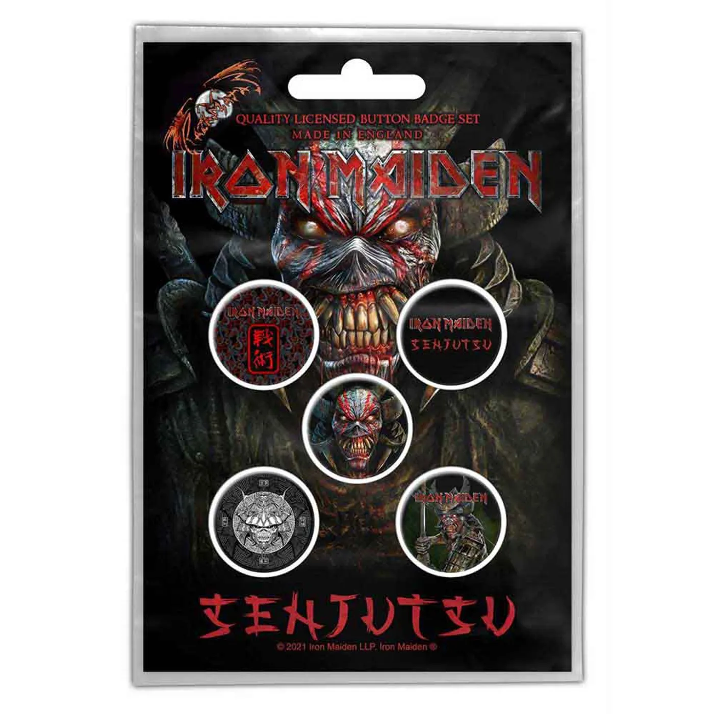 Iron Maiden  Plastic Pin Badge - Senjutsu