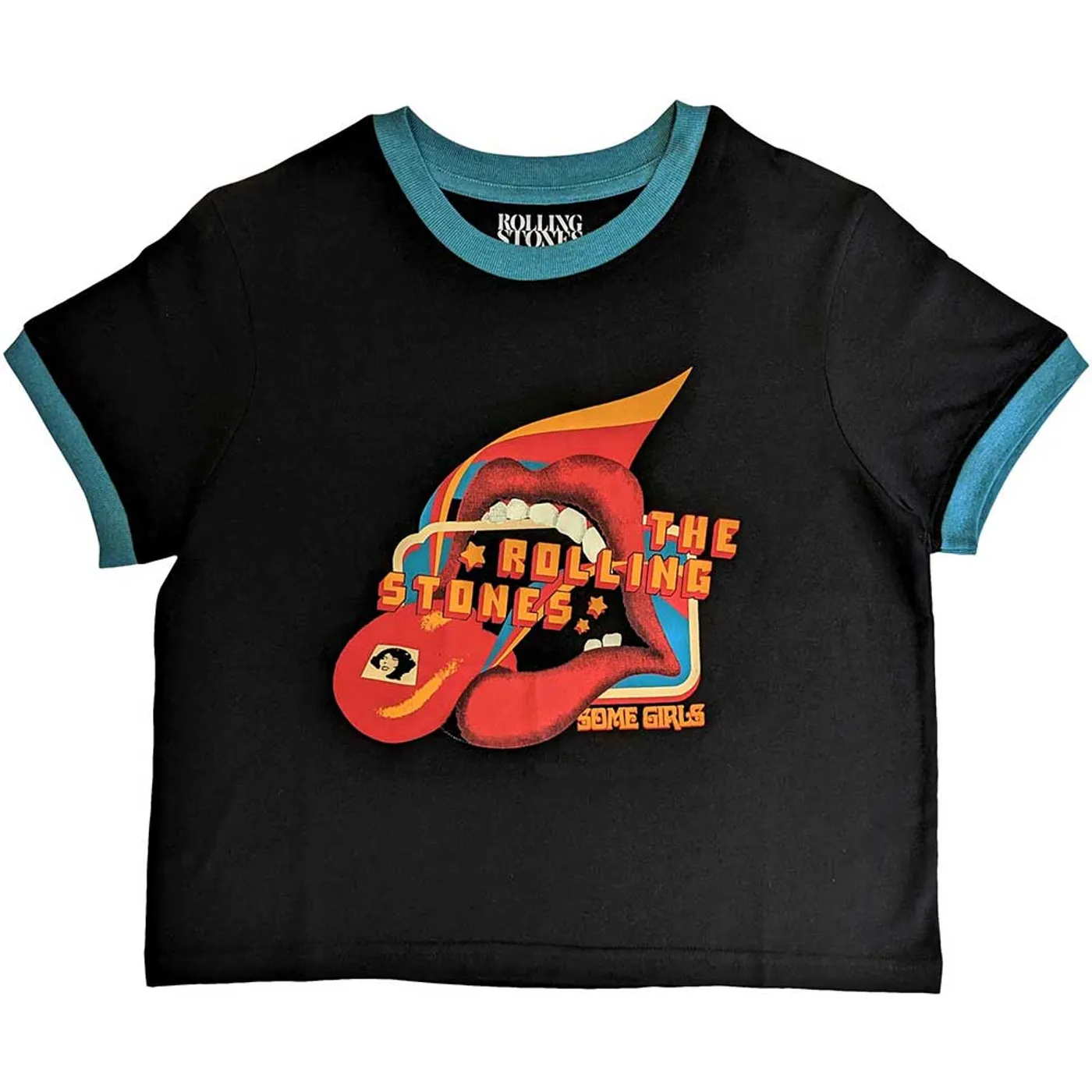 The Rolling Stones Women's Crop Top - Some Girls Lick Ringer