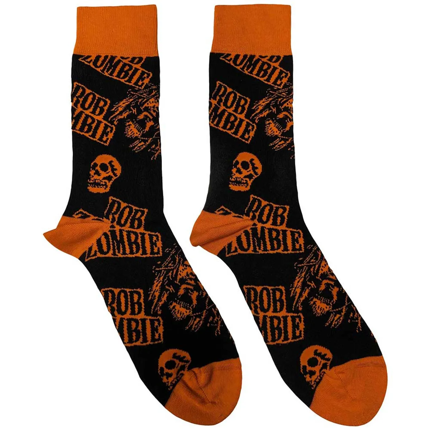 Rob Zombie Ankle Socks - Skull Face Orange