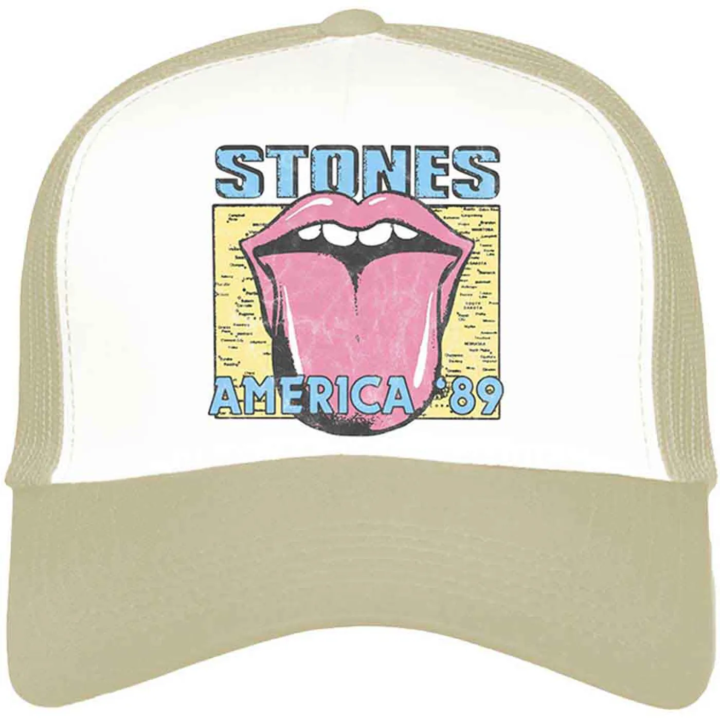 The Rolling Stones Baseball Caps - America '89 Tour Map