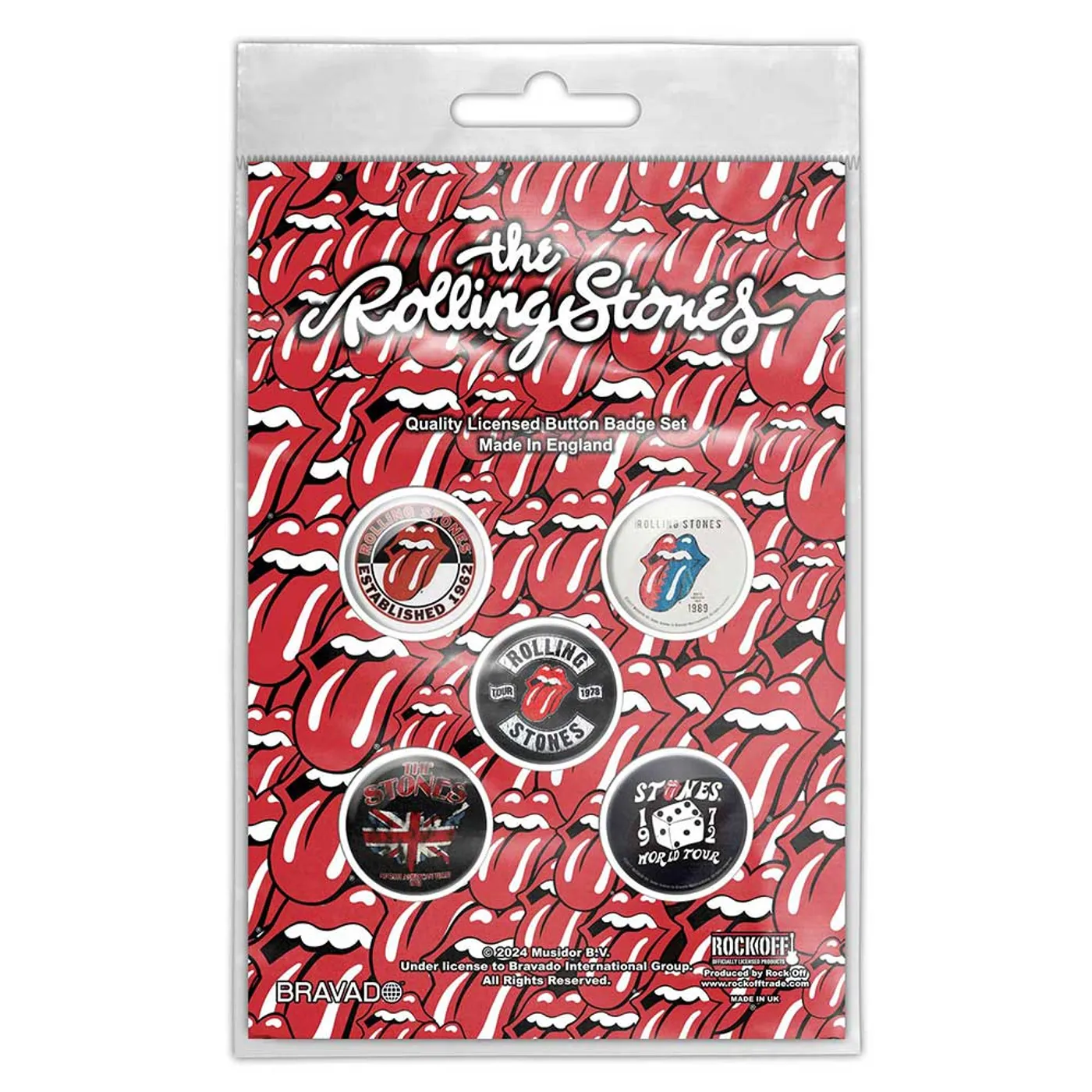The Rolling Stones Plastic Pin Badge - Tour Collection