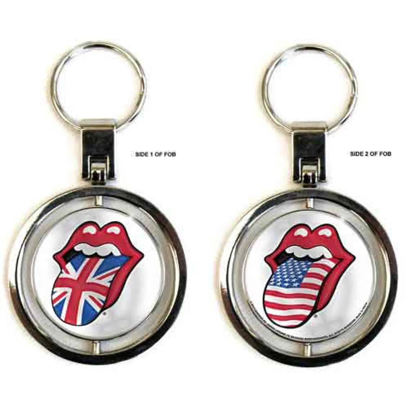 The Rolling Stones Spinner Keychains  - UK & US Tongues