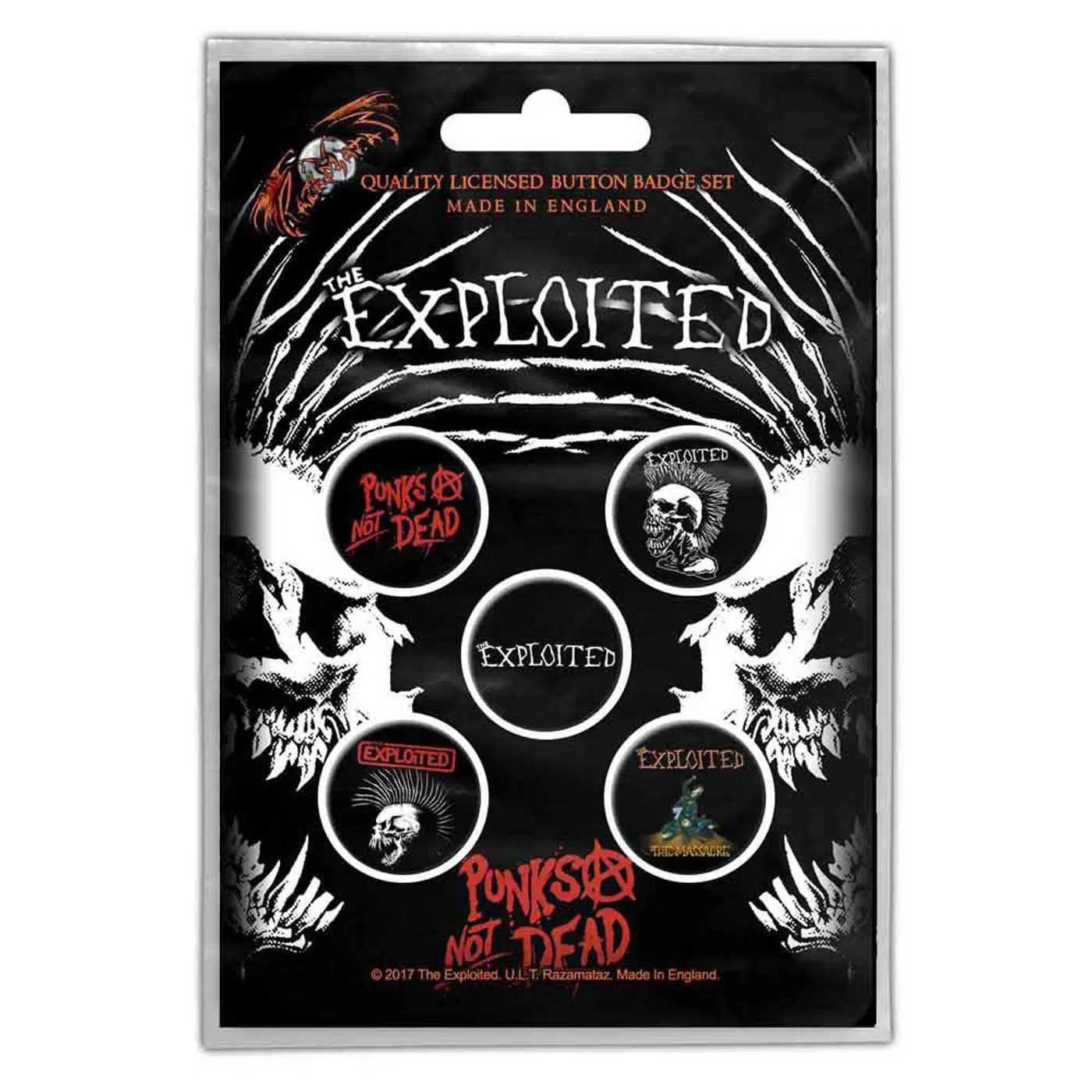 The Exploited Button Badge Pack - Punks Not Dead