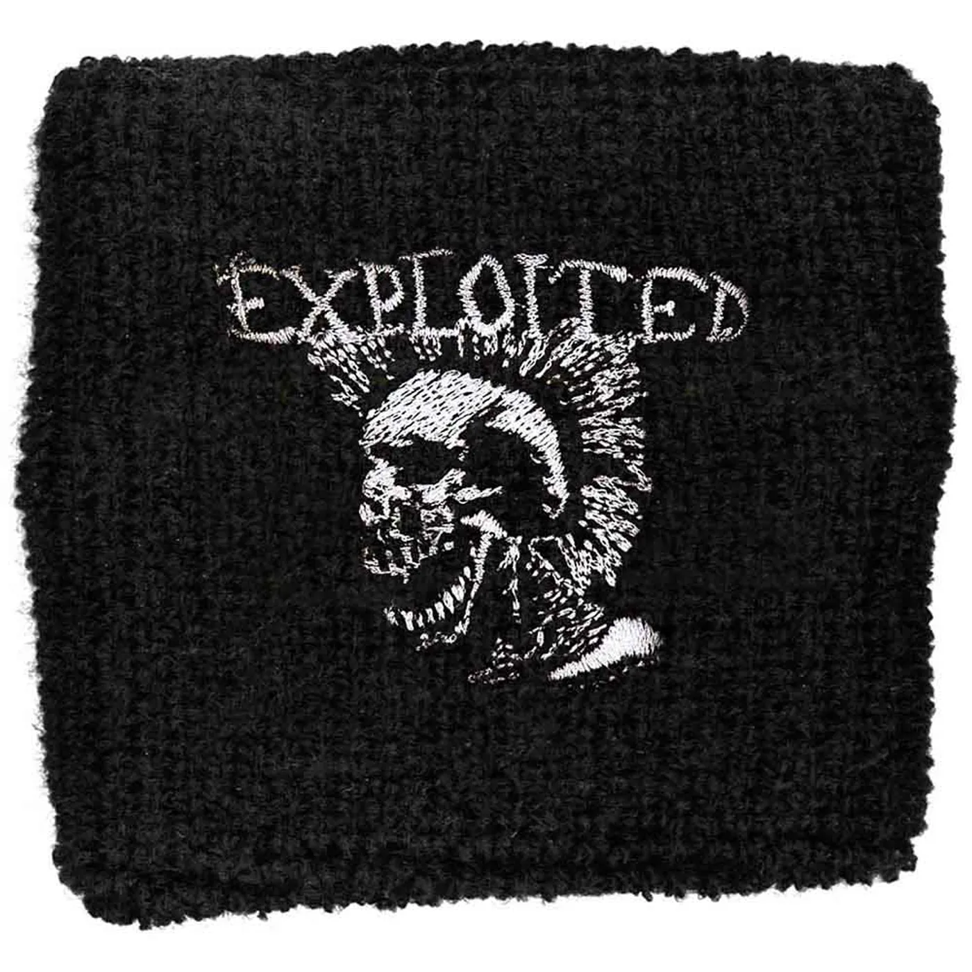 The Exploited Embroidered Wristband - Mohican Skull