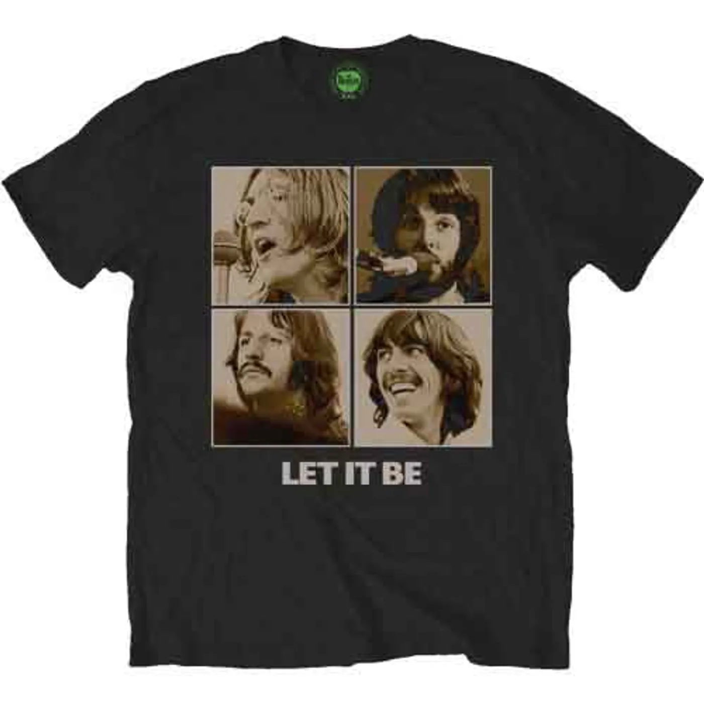 The Beatles T Shirt - Let It Be Sepia Retail
