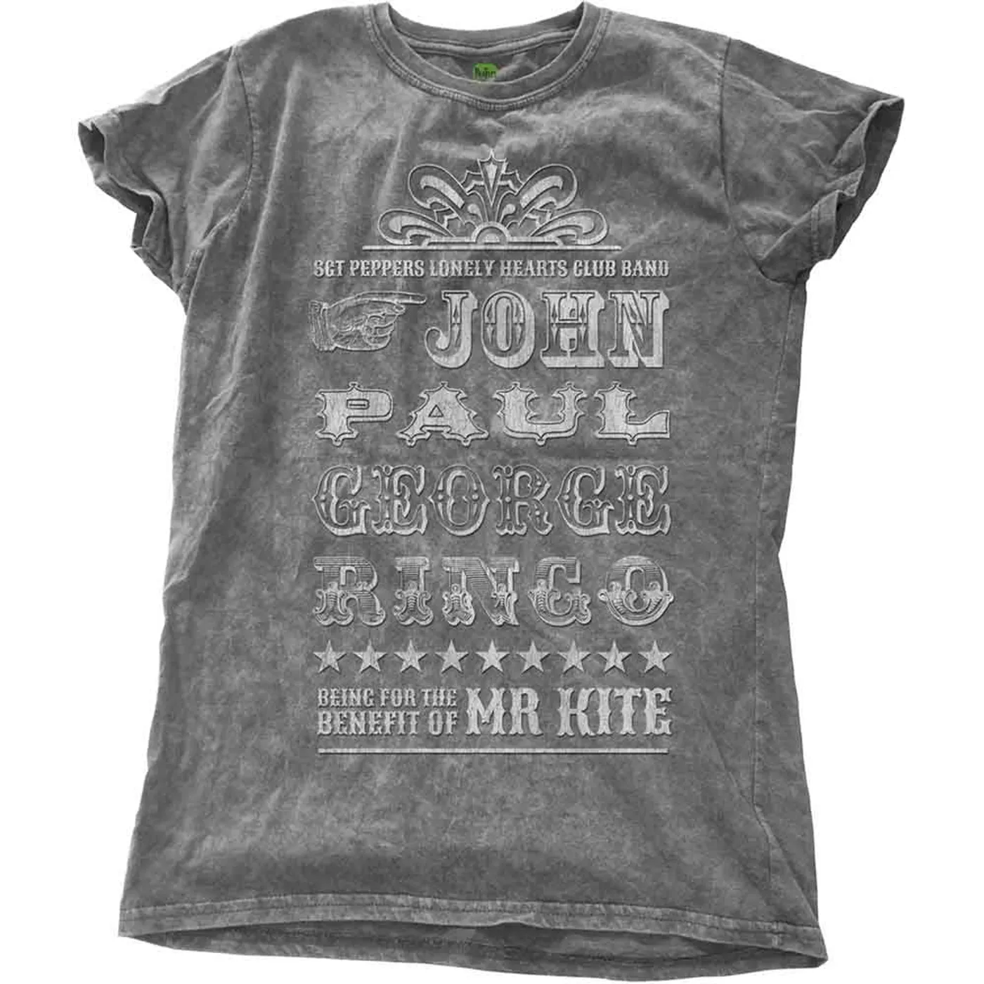 The Beatles Woman's T Shirt - Mr Kite Snow Wash