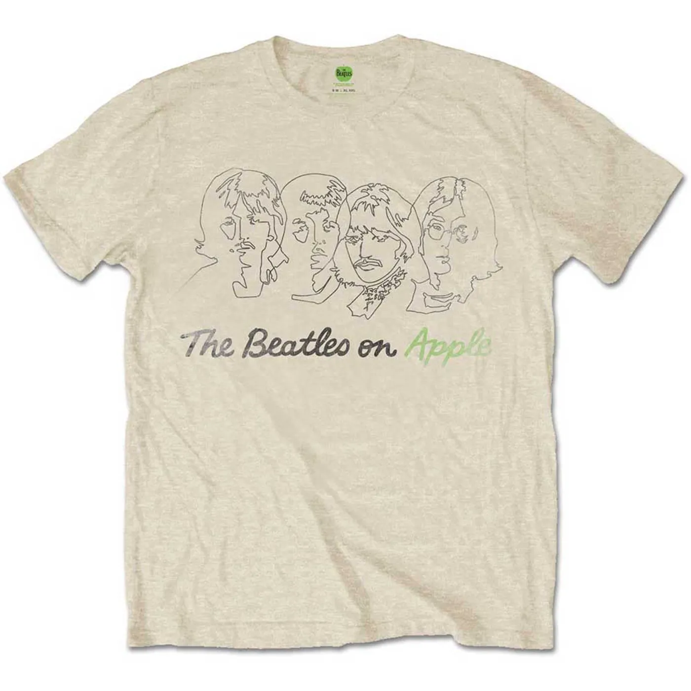 The Beatles T Shirt - Outline Faces On Apple
