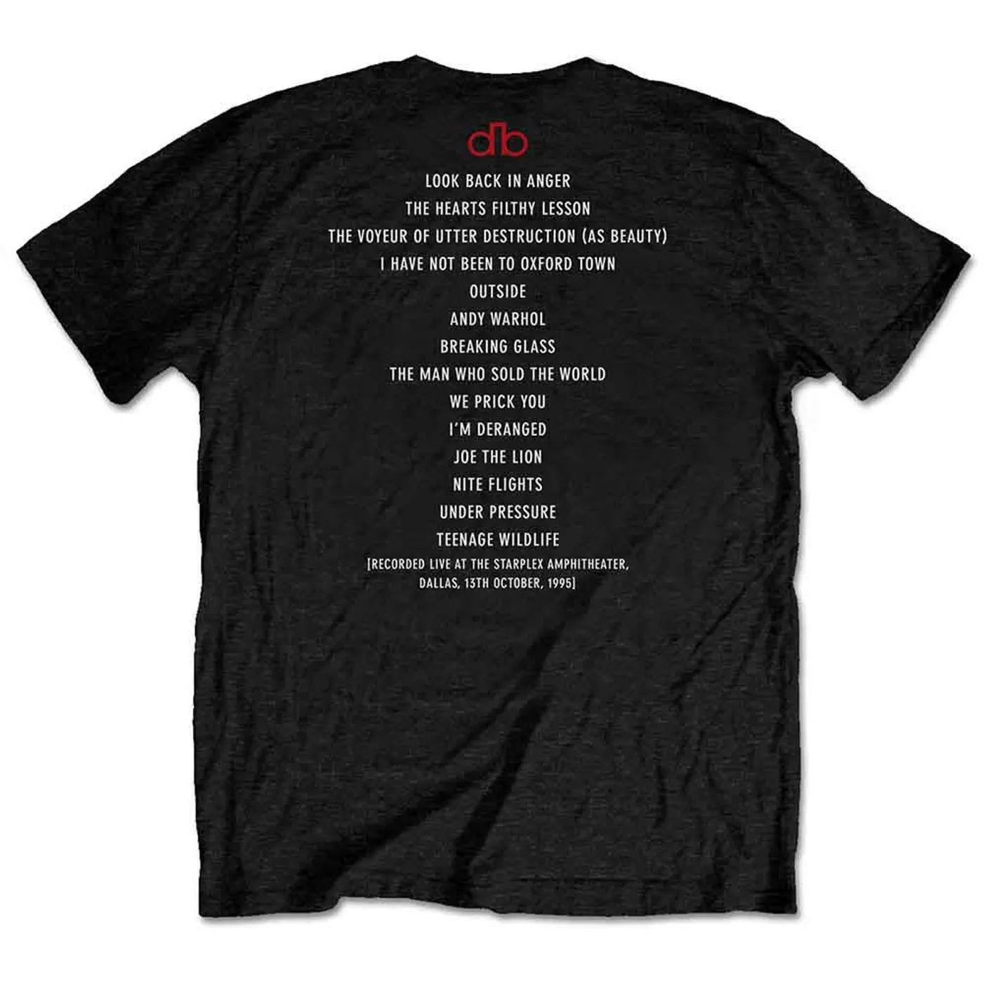 David Bowie T Shirt - Dallas '95
