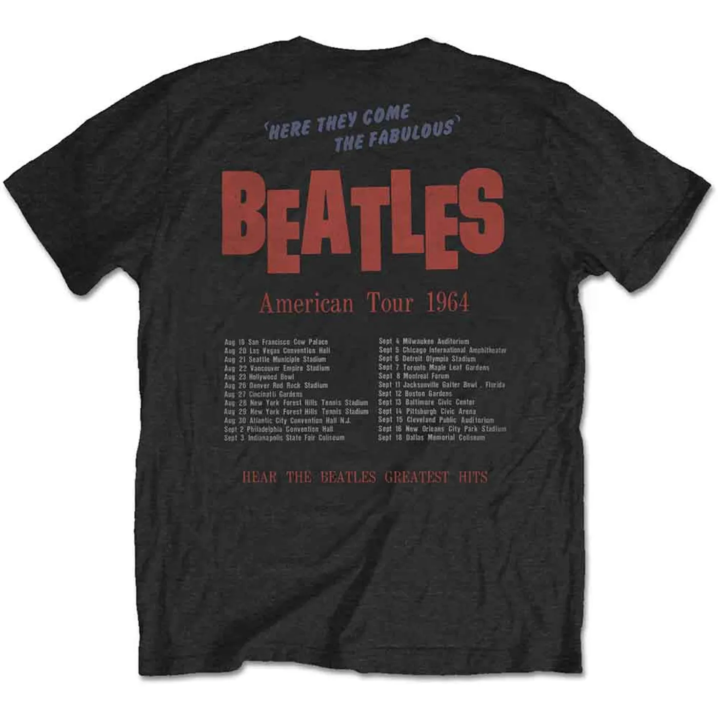 The Beatles T Shirt - American Tour 1964 Back Print