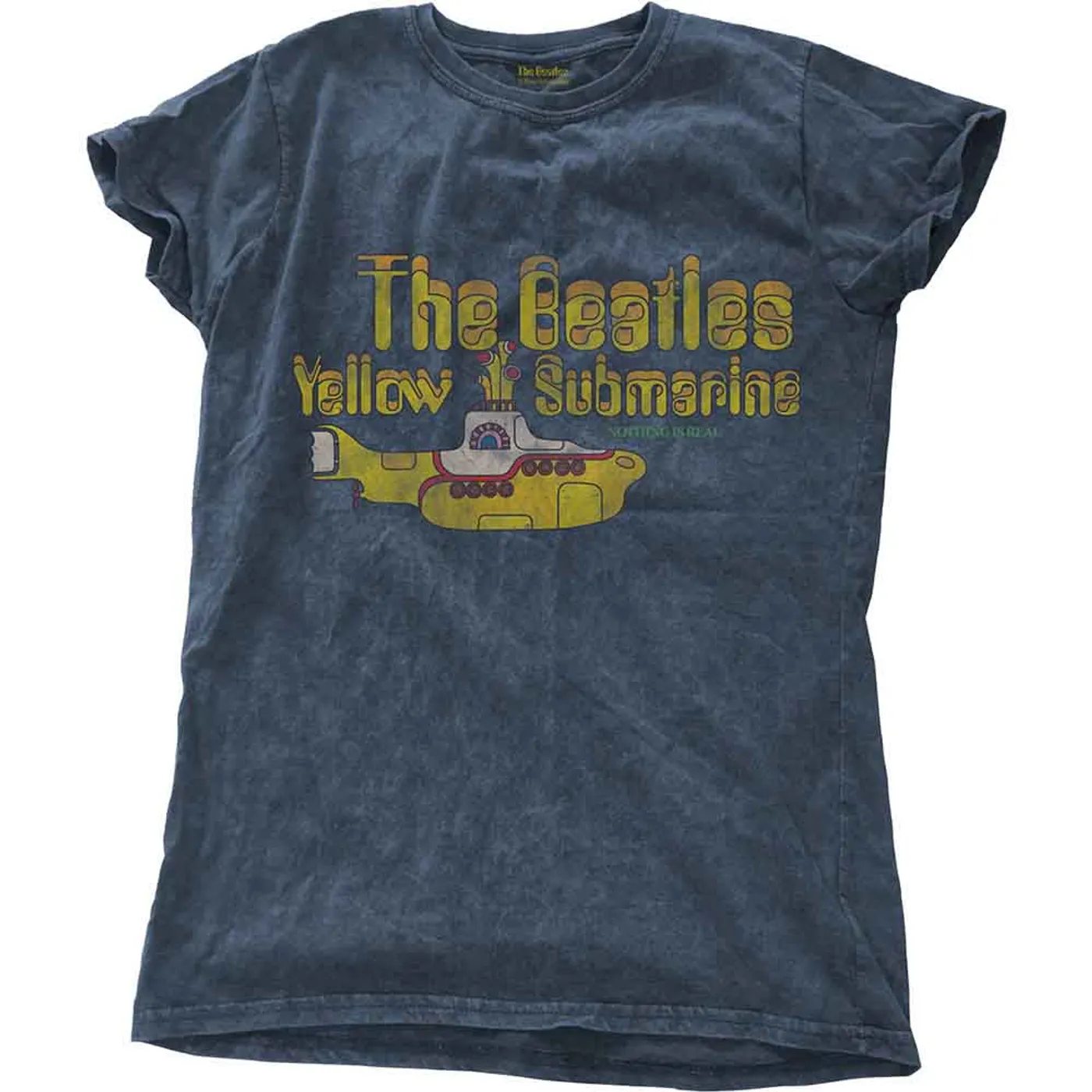 The Beatles Woman's T Shirt - Yellow Sub Snow Wash