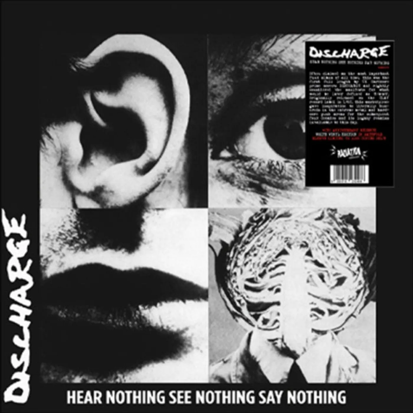 Discharge LP Vinyl Record - Hear Nothing See Nothing Say Nothing (White Vinyl)