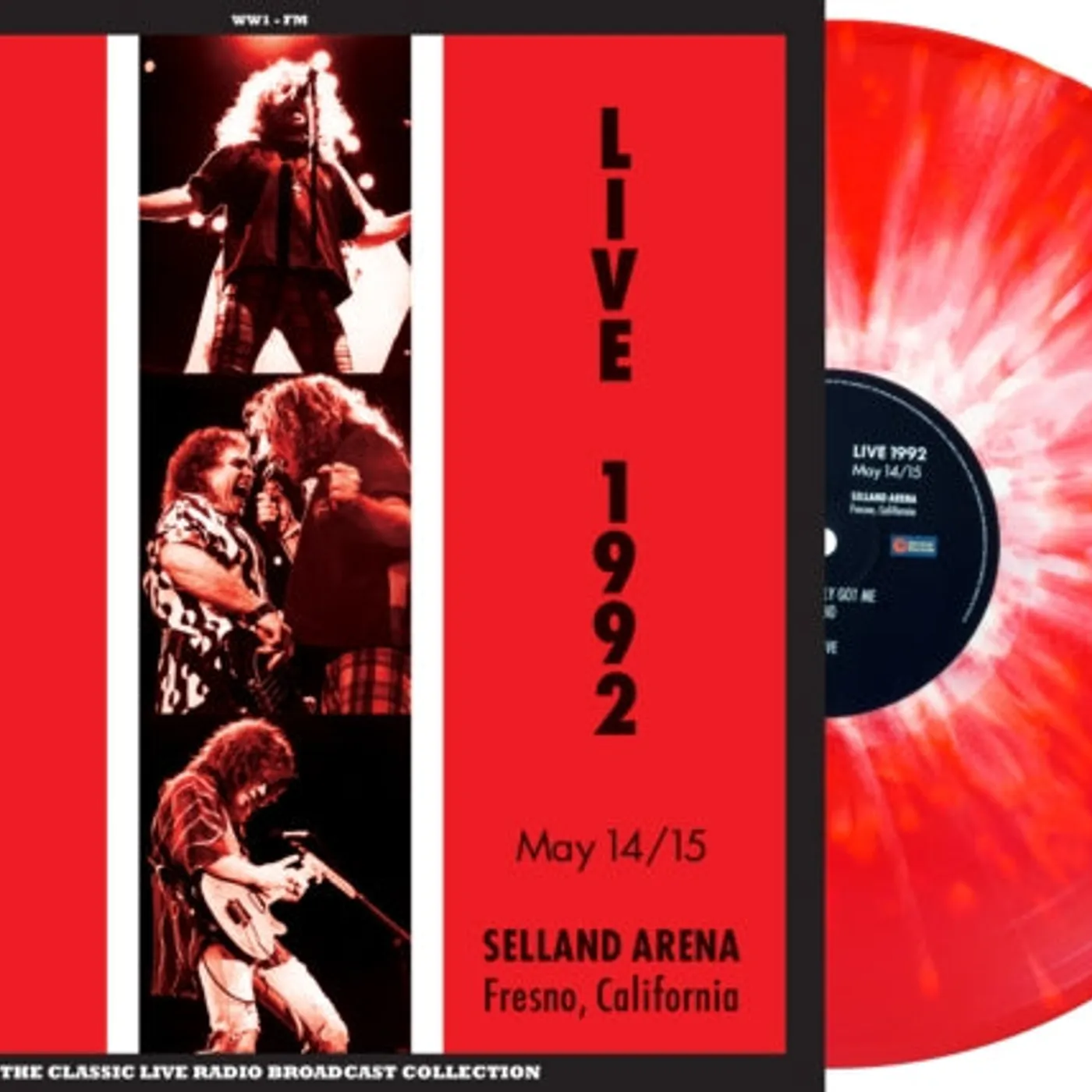 Van Halen LP Vinyl Record - Live At Selland Arena Fresno 19 92 (Red/White Splatter Vinyl)