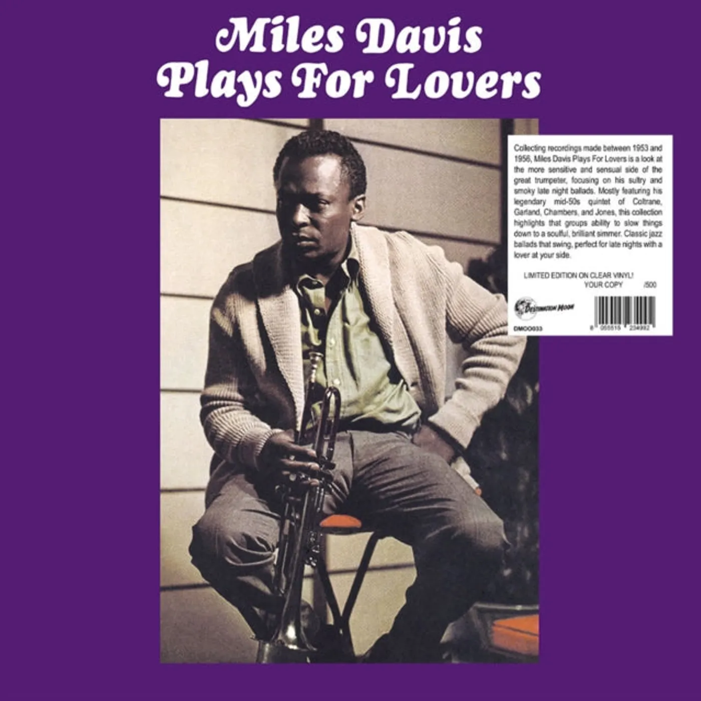Miles Davis LP - Plays For Lovers (Numbered Edition) (Clear Vinyl)
