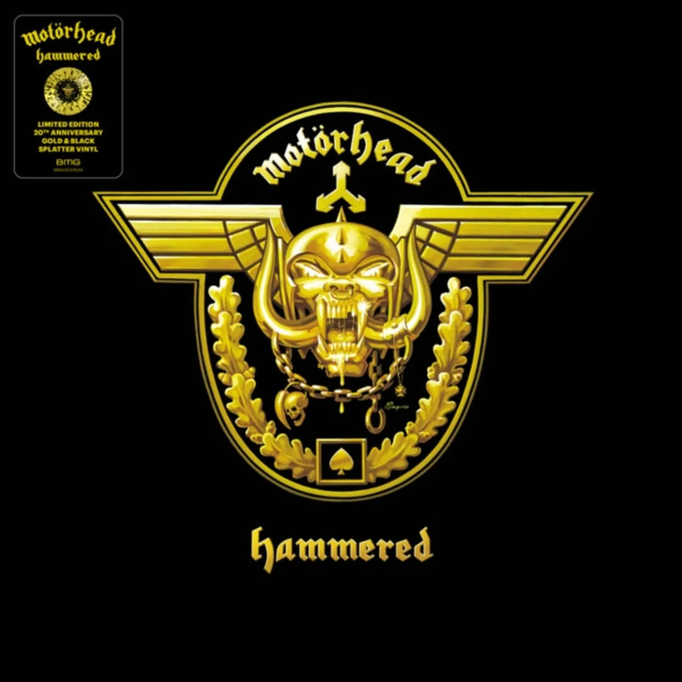 Motörhead LP - Hammered (20th Anniversary Edition) (Gold/Black Splatter Vinyl)