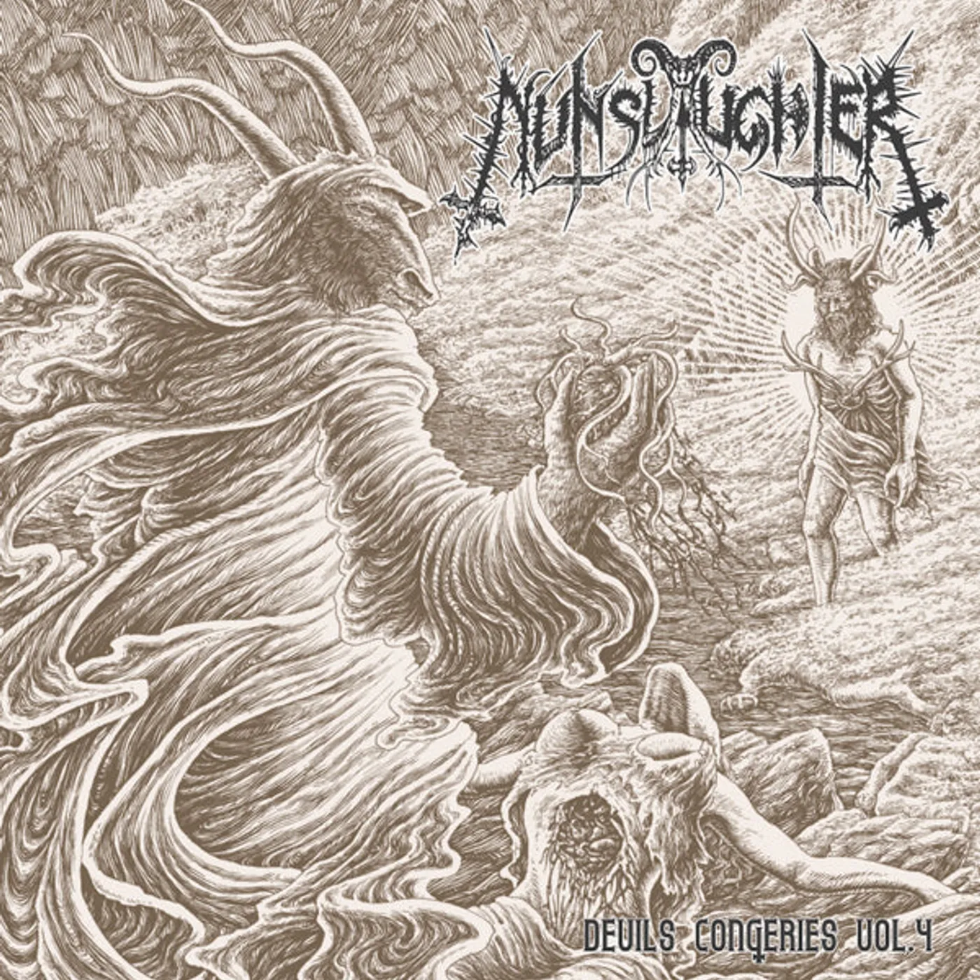 Nunslaughter LP - Devilâ‚¬â„¢s Congeries Vol. 4 (2lp Brown & Clear Cloudy Vinyl)