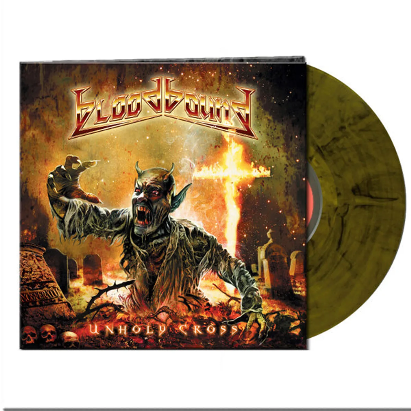 Bloodbound LP - Unholy Cross (Clear Yellow/ Black Marble) (Vinyl)