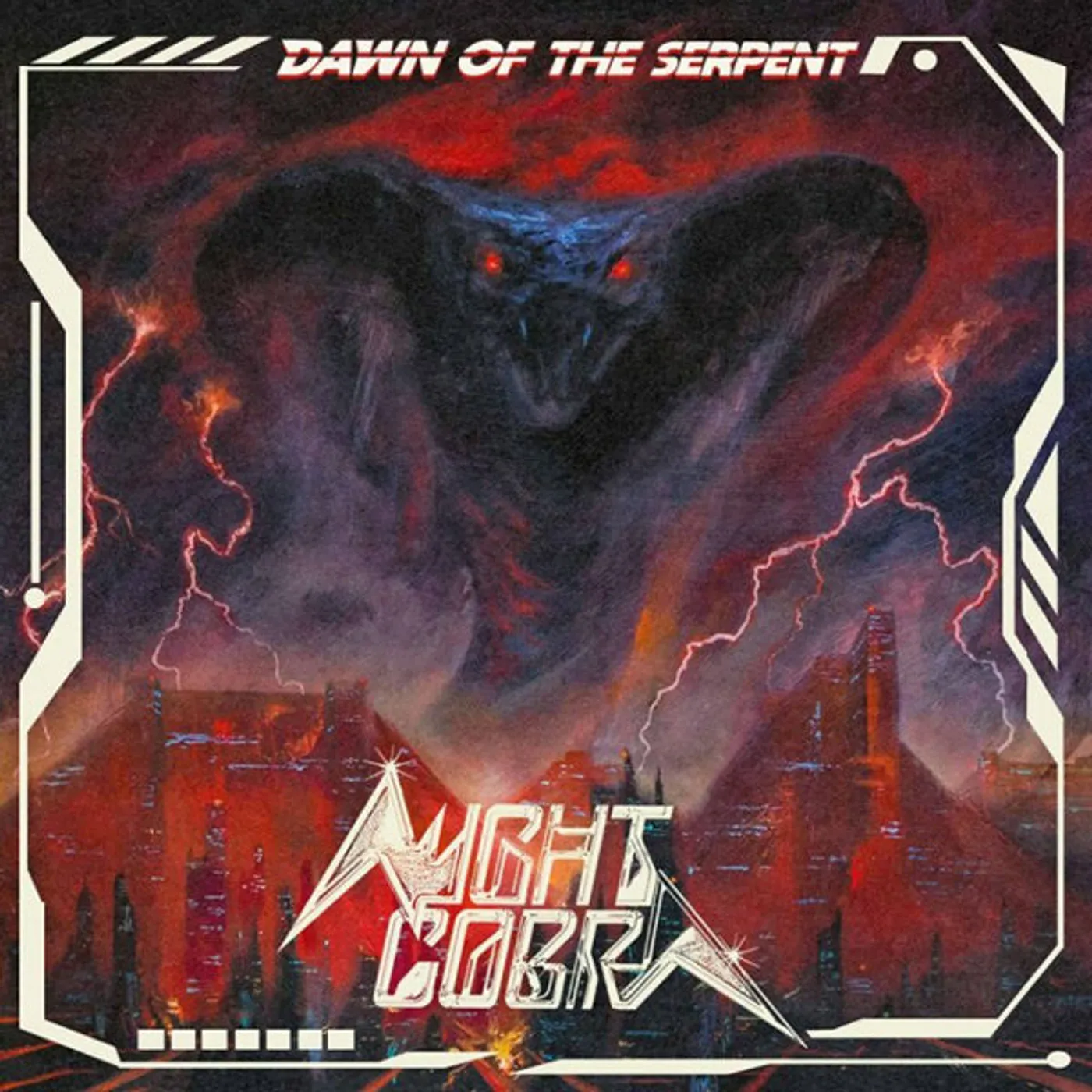 Night Cobra LP - Dawn Of The Serpent (Red / Bone Splatter Vinyl)